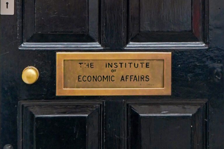 Photo of the front door of the Institute of Economic Affairs