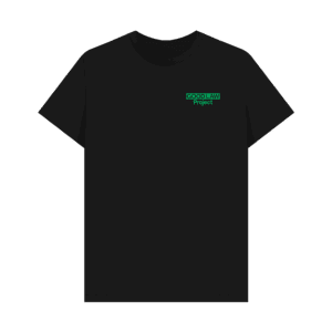 Classic black T-Shirt - Green Good Law Project logo