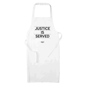 “Justice is served” apron