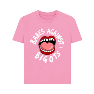 Vulgadrawings “Babes against bigots” t-shirt (white text)