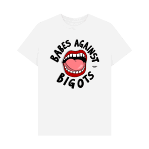Vulgadrawings “Babes against bigots” t-shirt (black text)