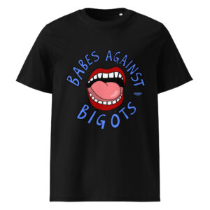 Vulgadrawings 'Babes against bigots' T-shirt (blue text)